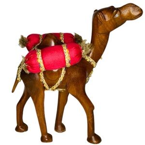 Vintage Wooden Camel Nativity Figurine Christmas Bethlehem Nacimiento Navidad